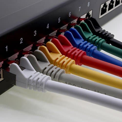 0,5 m - gris - 5 pièces - câble réseau CAT6a (10Gb/s) S-FTP CAT 6a Lankacable - certifié GHMT PIMF 500 MHz Cat5 Cat5e Cat6 Cat6a Cat7 pour switch, routeur, modem, Internet