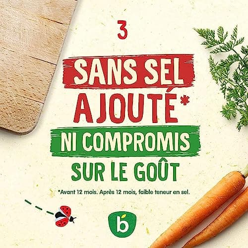 Blédina - Mes Moulinés - Repas bébé – 16 bols avec 4 Recettes inspirées du Fait Maison - Dès 8 Mois - Sans sel ajouté – 16x200g
