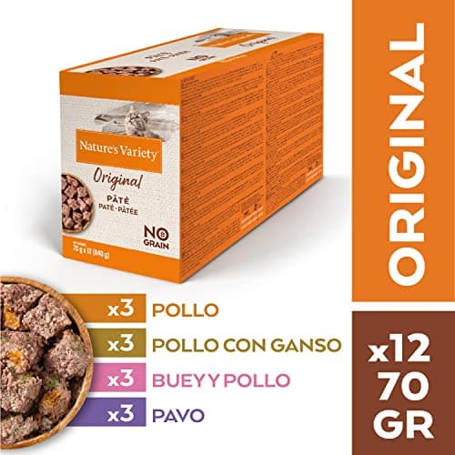 Natures Variety Original No Grain - Emballage multiple de pâtés pour chats adultes - 3 emballages multiples de (12 x 70 g)- lot de 3