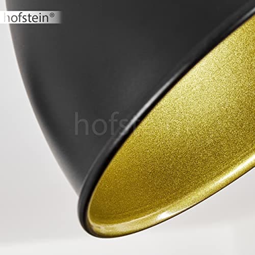 Plafonnier Koppom en métal noir et or, luminaire de plafond à 3 spots orientables pour ampoules E14, ampoule(s) non incluse(s)