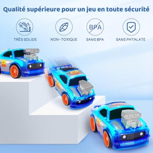 SGILE Voiture Télécommandée 3 Ans, Voiture Télécommandée Enfant 2.4 Ghz avec Lumières LED et Musique, Jouet Enfants 3ans Garçons Filles Cadeau d'anniversaire