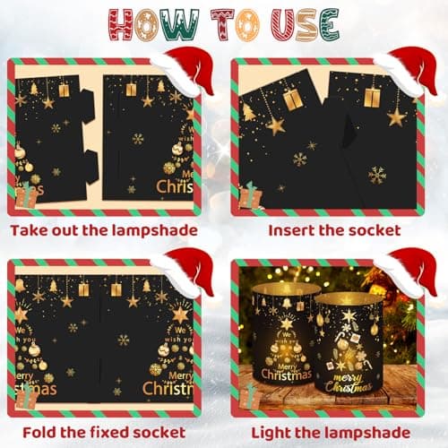 Photophores Décoratifs de Noël, Lot de 12 Lanterne Photophores Décoratifs de Table, Bougies Décoration Table PVC Lanterne Décorative de Table de Fête de Noël pour Lampes à thé et Bougies - Noir