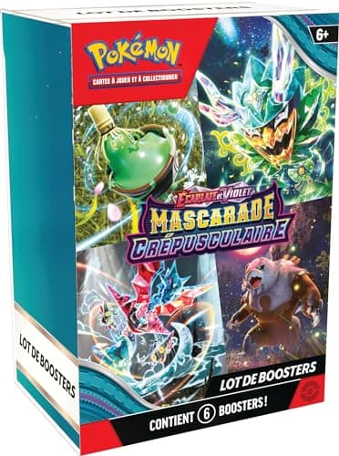 JCC Pokémon : Lot de boosters Écarlate et Violet – Mascarade Crépusculaire (6 boosters)