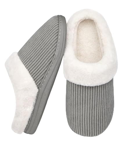 Wostock Pantoufles pour Femmes, Chaussons Femme Hiver, Chaudes et Confortables, Pantoufles en Peluche pour Femmes pour L'intérieur et L'hiver