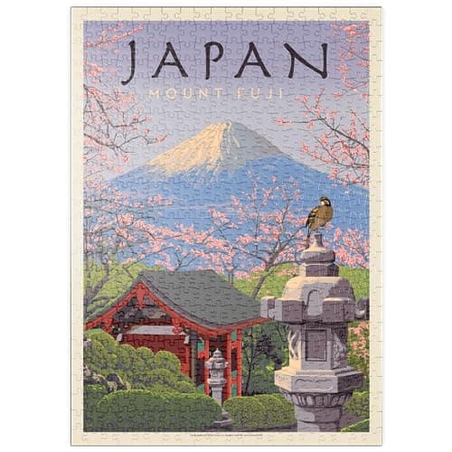 MyPuzzle Japon : Le Mont Fuji, Affiche Vintage - Premium 500 Pièces Puzzle - Collection spéciale MyPuzzle de Anderson Design Group