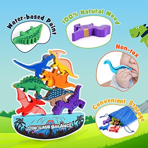 GeschenPark Jouet Enfant 3 4 5 Ans Garçon, Dinosaure Jouet 3-6 Ans Jeux Enfant 3 4 5 6 7 Ans Cadeau Enfant 3-7 Ans Jeux de Société Enfant Smart Games 23-6 Ans Cadeaux Noel Jouet en Bois