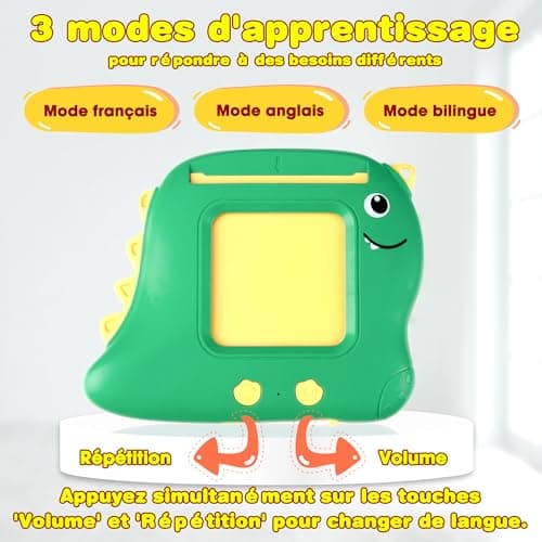 510 Mots Carte Flash Parlante Français, Jouer Enfants 2 Ans pour Enfants de 2 à 6 Ans, Cartes éducatives pour Enfants Cadeaux d'anniversaire Vert (Français/Anglais/Bilingue)