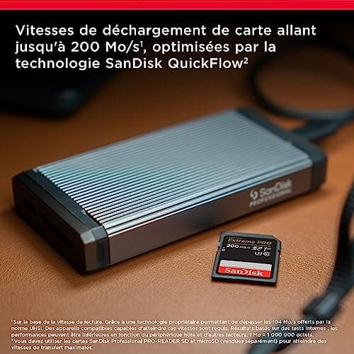 SanDisk 128 Go Extreme PRO carte SDXC + RescuePRO Deluxe, jusqu'à 200 Mo/s, UHS-I, Classe 10, U3, V30