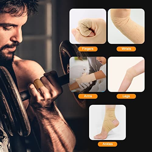 OK TAPE adhésif auto - adhésif bandage 12 Rouleaux, 5cm x 4.5m non tissé adhésif Sport Pack tape,Veterinary Pack bandage tape pour pouce poignet cheville,Bleu