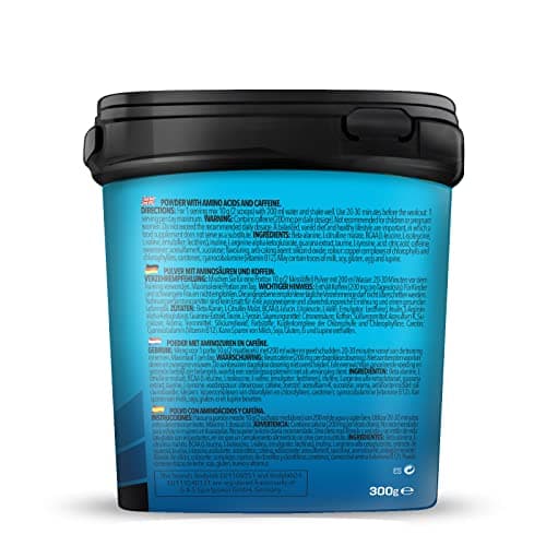 Bodylab24 Pre-Workout Booster Citron 300g, Boisson énergétique pré-entraînement, 136mg de caféine, taurine & extrait de guarana, acides aminés essentiels BCAA et bêta-alanine, arginine, citrulline
