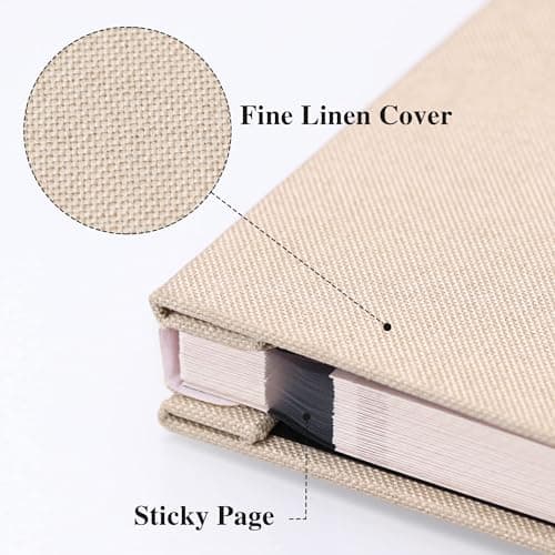 Yopih Album Photo Adhésif avec 40 Pages 10X15 Lin en Tissu Couverture Scrapbooking DIY Photo Album Sauver Bébé Croissance Mariage Voyage Famille Cadeau