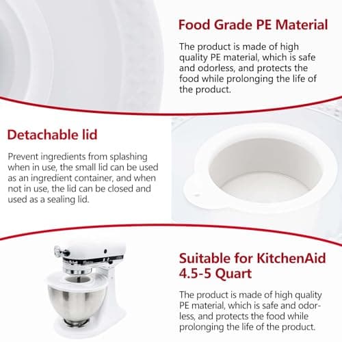 Housses de bol de mixage compatibles avec mixeur Kitchen Aid à tête inclinable de 4,5 à 5 litres
