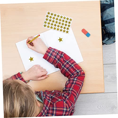 TOGEVAL 5 Paquets Pentagramme Sticker étoile autocollant de etiquette autocollante stickers ecole autocollant pour récompenser autocollant de récompense de paillettes Golden