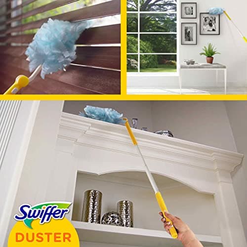 Swiffer XXL Attrape & Retient Kit De Dépoussiérage avec 1 Manche Télescopique Et 2 Recharges Plumeau Attrape-Poussière, Attrape Et Retient Jusqu’À 3 Fois Plus De Cheveux Et Poussière