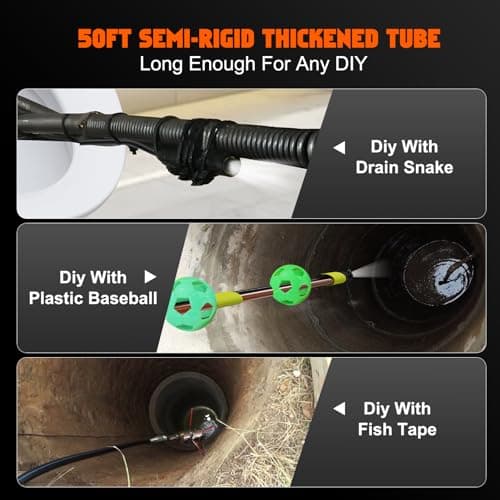 Kriogor 15m Caméra Endoscopique Triple Objectif, Endoscope d'Inspection Serpent 8 mm LCD 5 Pouces avec 10 LED Réglables, Caméra Etanche IP67, 1080P Endoscope Industriel pour Automobile, Câble