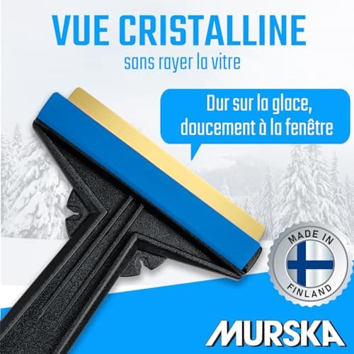 Grattoir pare Brise Voiture - rapide, sans effort et efficace - Murska [ Lot de 2 ] Raclette pare Brise Voiture - lame en laiton - Premium HIPS - Gratte pare Brise Voiture Finlande L&P A054-2