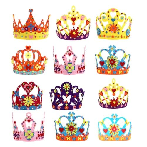 SAFIGLE 12 Pièces Enfants Couronne Artisanat Bricolage Couronne Kit Princesse Diadèmes Couronnes Prince Couronne Enfants Fête D'anniversaire Roi Chapeaux Pour La Fête D'anniversaire Bébé