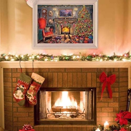 Calendrier de l'Avent 2024, puzzle 1008 – Calendrier de l'Avent de 24 jours pour adultes et enfants, décoration de Noël pour cheminée (A)