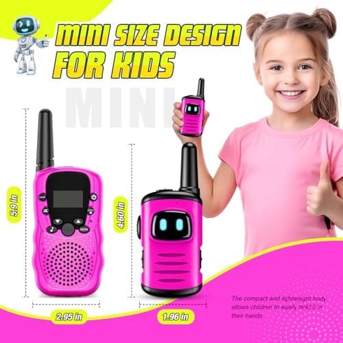 Cadeau Fille 3 4 5 6 7 8 9 10 Ans, Talkie Walkie Enfants Rechargeable Jouet Enfant 3-10 Ans Fille, Cadeaux pour Fille 3-10 Ans Toki Walki Jouet Fille 3-10 Ans