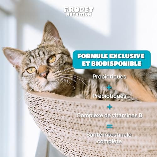 Probiotique Chien et Chat + Prebiotique + Vitamines. 11 Souches Bio-Actives. 10 Milliards UFC. Améliore la Digestion. 120 Comprimés. Anti-Flatulence, Immunité. Digestic. CE. Propet Nutrition