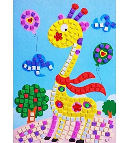 Lot de 12 autocollants mosaïques, autocollants à paillettes, pour enfants, à décorer, images de mosaïque, arts et travaux manuels, kits faits à la main pour enfants, enseignants, étudiants, crèches