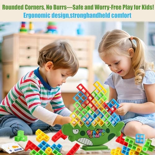 Lktvys Tetra Tower Crabe, Jeu d'Équilibre Montessori, Jouet pour Filles et Garçons 3 Ans +, Nouveau Modèle Innovant, Cadeau Fille 3-8 Ans, Jeux de Société pour Développer Patience et Concentration
