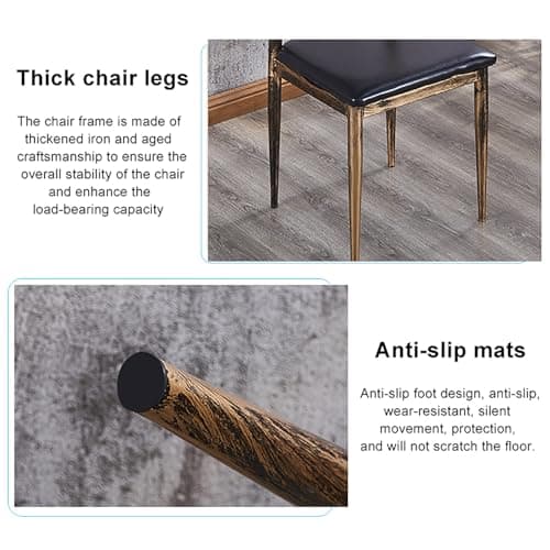 Ensemble table de salle à manger et 4 chaises de style rétro – Parfait pour salon, café, décoration de salle à manger