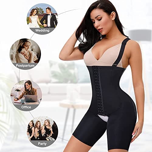 KUMAYES Body Gainant Femme Ventre Plat Invisible Corset Minceur Lingerie Sculptante Bodysuit cuisse minceur Shapewear (Noir, M)