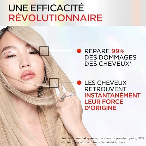 L'Oréal Paris - Routine Capillaire Réparatrice pour Cheveux Abîmés & Sur-Sollicités - Pré-Shampooing + Shampooing + Démêlant - Complexe à l'Acide Citrique - Elseve Pro Bond Repair - 3 Produits