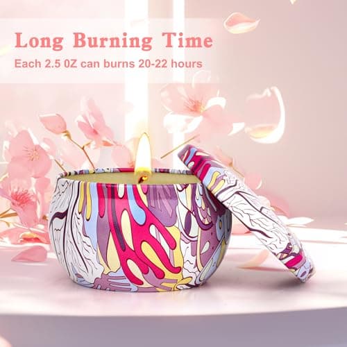 Lot de 9 bougies parfumées pour femme, 180 heures bougies d'aromathérapie, en cire de soja, bougies en verre pour la maison, la fête des mères, un anniversaire, (Blue, 9)