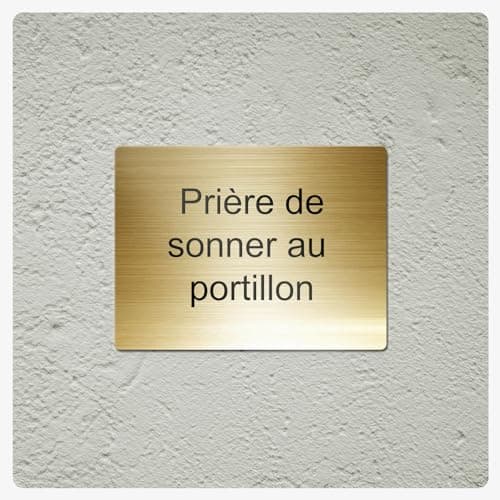 Plaque gravée personnalisée 1 à 4 lignes 20x15cm autocollante Alu Brossé