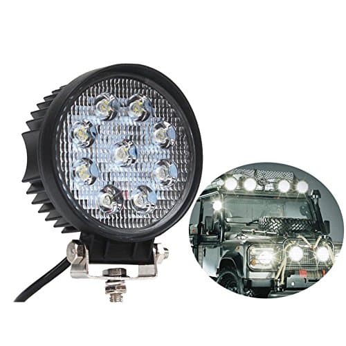 AUXTINGS 10 Pieces 10 cm 27W Spot Rond Barre Lumineuse LED Lampe de Travail Bar Off Road camions SUV Conduite Feux de Brouillard 12V 24V