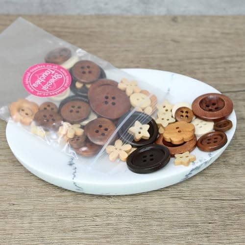 Wedding Touches Lot de 50 boutons en bois naturel shabby chic pour confection de cartes