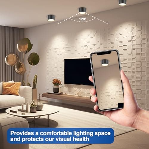 YindaLux Lot de 4 LED Spot en Saillie Noir 220-240V Ø95x55mm Plafonnier Incluse ampoule GX53 6W Blanc neutre 4000K 660LM Plafonnier Spot LED Luminaire Apparent avec spot à grande surface lumineuse