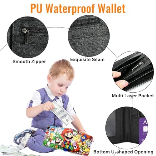 Benaton Portefeuille Enfant, Portefeuille Anime Cartoon PU Cuir, Porte-Monnaie Adolescents Anime Cartoon, Portefeuille Enfant Cartoon, Peut Contenir Une Petite Monnaie, Une Carte d'Identité (Couleur)