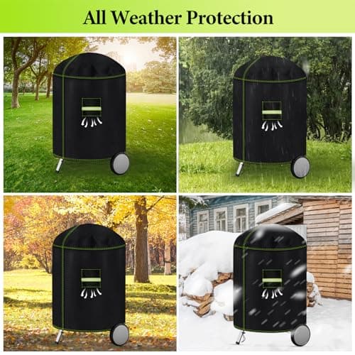 Housse Barbecue Exterieur, VDISRR Housse Bâche de Protection Résistante de 600D Oxford Housse Plancha Ø77 x 90 cm Anti-Vent/Anti-UV/Antipoussière/Anti-l'eau