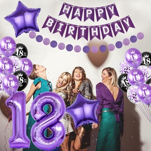 Décoration fête 11 ans violet, Décoration 11 anniversaire fille violet, Ballon 11 anniversaire violet, Décoration gâteau anniversaire 11 ans, Ballons 11 ans fille anniversaire violet noir