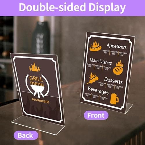 Lot de 10 Présentoirs de table A5 en L, A5 Présentoir en Acrylique Transparent, Support Menu A5 pour Restaurant, Hôtel, Exposition, Bureau, Menus, école