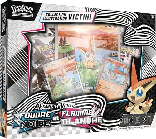 Pokémon : Collection Illustration Unys – Victini (1 Carte Promo Brillante entièrement illustrée, 4 boosters et 1 Carte Promo Grand Format Brillante « Illustration Rare ») du JCC Pokémon