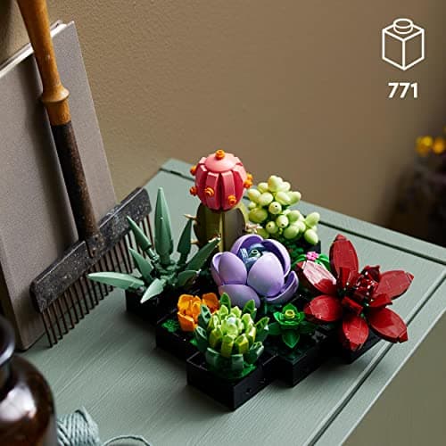 LEGO 10309 Icons Les Succulentes: Plantes Artificielles, Décoration de Maison, Collection Botanique, 9 Petites Plantes, Idéal pour Intérieur, Modèle de Plantes pour Adultes