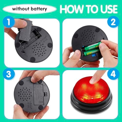 BEAN LIEVE 6 Pack Game Jeu Buzzer avec 2 lumières et Sons différents, des Boutons de Buzzer de Quiz Show, Parfait pour Les Nuits de Trivia familiale et l'activité d'enseignement en Classe