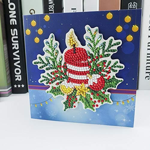 ycyingcheng 5D DIY Diamant Cartes de Noël, 8 Pièces DIY Forme Spéciale Diamant Peinture Carte de Voeux Cartes Postales pour Thanksgiving Anniversaire Noël