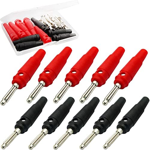 RUNCCI-YUN 10 pièces fiche Banane,4mm fiche Banane, fiche Enceinte Audio Haut Parleur Connecteur, pour Haut-parleurs, écran Murale, système vidéo et Audio, amplificateur, Câbled’Enceinte