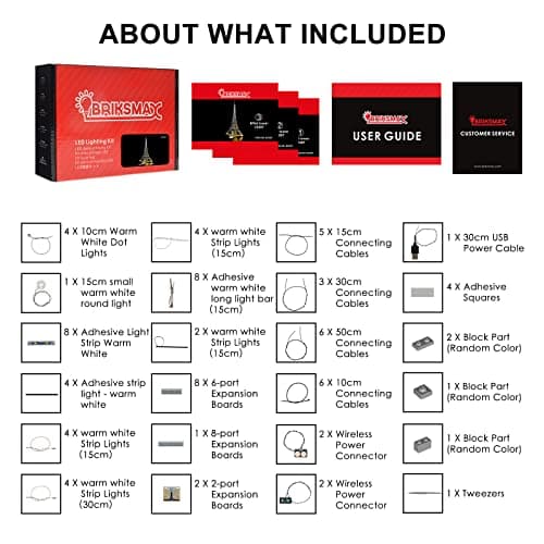 BRIKSMAX Kit d’éclairage à LED pour Lego Architecture La Tour Eiffel - Compatible with Lego 10307 Blocs de Construction Modèle- Pas inclure l’Ensemble Lego