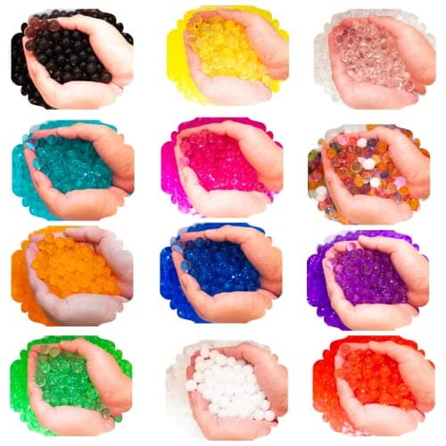 Risai Water Balls, Crystal Gel Beads Perfect for Hydrogel Plants Vase Filler, Centerpiece Silicone Orbs, Non-Toxic Clear Jelly Gems, Growing Bead 600pcs Multi, 10g