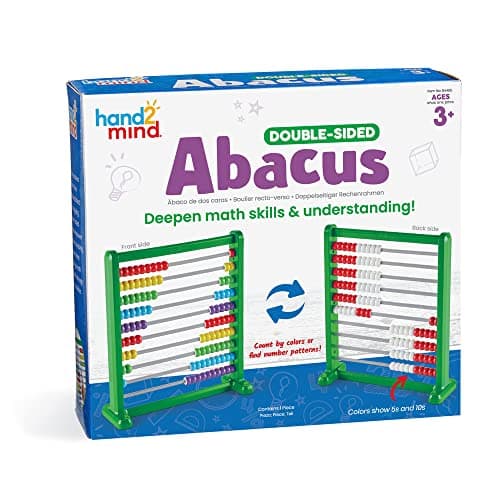 Learning Resources Boulier recto verso, boulier en plastique qui change de couleur pour enfants, maths avec des perles à compter pour enfants, boulier, jouet pour compter (jeu de 1), 3+
