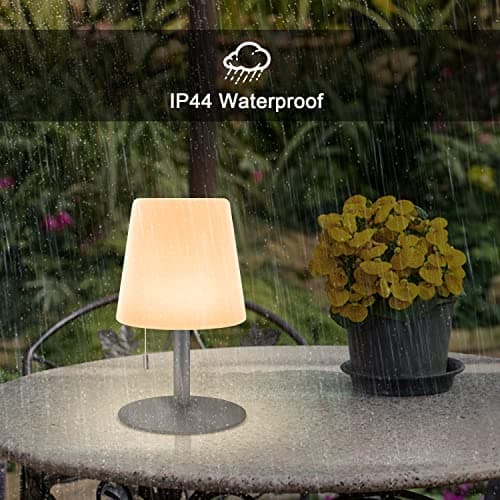 MALUX Lampe de Table sans fil 8 couleurs Blanc chaud Dimmable Lampe Table exterieur Rechargeable IP54 étanche Décoration idéale pour votre maison et votre jardin Table à manger (Gris)