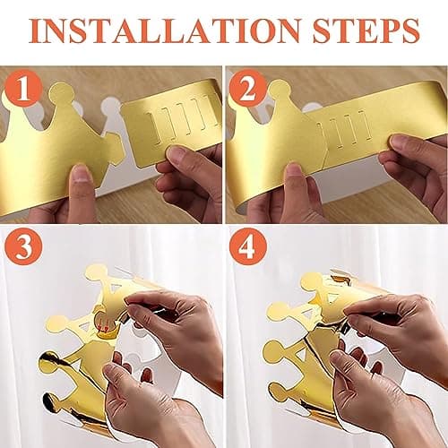 Fyihoxi Lot de 20 couronnes en papier dorées - Pour enfants et adultes - Pour bricolage - Avec pierres précieuses autocollantes et autocollants - Pour enfants et adultes