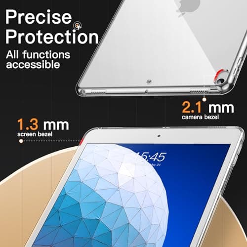 JETech Coque pour iPad Pro 10,5 Pouces et iPad Air 3 (10,5 Pouces 2019, 3ème Génération), Souple TPU Transparent Fin Antichoc Tablette Housse Étui (Transparente)