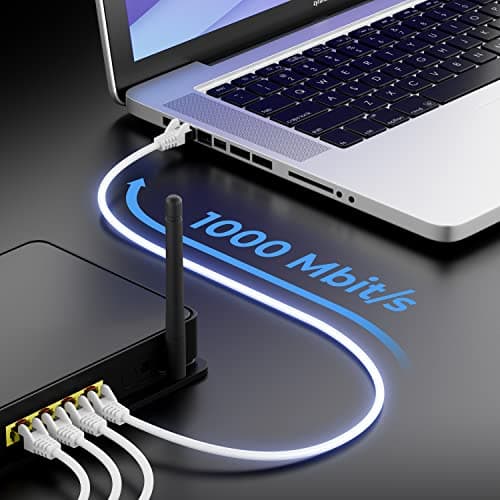 deleyCON 10x 2m Câble Patch CAT6 PIMF S/FTP un Blindage CAT-6 RJ45 Câble Réseau Câble Ethernet LAN DSL Routeur Modem Point D'Accès Patch Panels - Blanc
